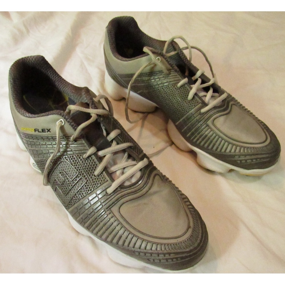 Footjoy FJ Htper Flex Mens Size 10.5 Golf Cleats Shoes Gray FTF 2.0 Soft Spike